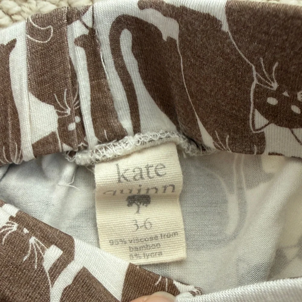 kate quinn White and Brown Cat Print Diaper Cover